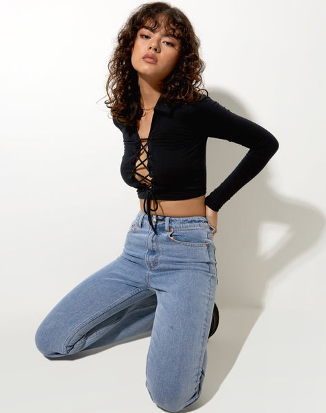 Image of Misla Crop Top in Black