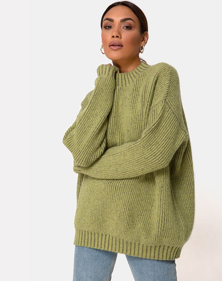 Margo Jumper in Knit Forest Green