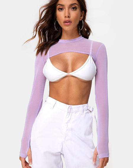 Guanelle Top in Rib Lilac