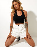 Image of Mom Denim Short in White Wash