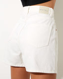 Image of Mom Denim Short in White Wash