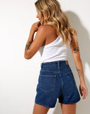 Image of Mom Denim Short in Classic Blue