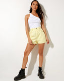 Image of Mom Denim Shorts in Lemon