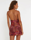 image of Momono Mini Dress in Abstract Paisley Red