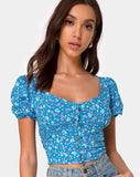 Monda Top in Bloom Baby Blue