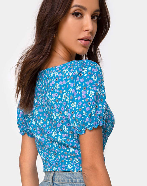 Monda Top in Bloom Baby Blue