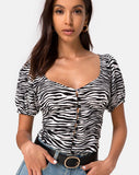 Monda Crop Top in Classic Zebra