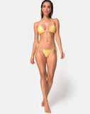 Mone Bikini Top in Golden Glitter