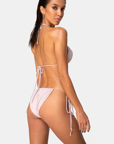 Mone Bottom Bikini in Glitter Pink