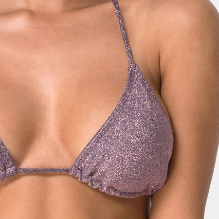 Mone Bikini Top in Gunmetal Glitter