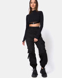 Monec Crop Top in Black Buckle