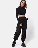 Monec Crop Top in Black Buckle