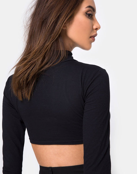 Monec Crop Top in Black Buckle