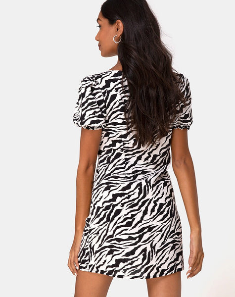 Montero Mini Dress in 90's Zebra