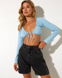 Moonie Crop Top in Nantucket Blue