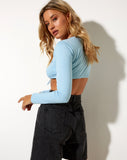 Moonie Crop Top in Nantucket Blue