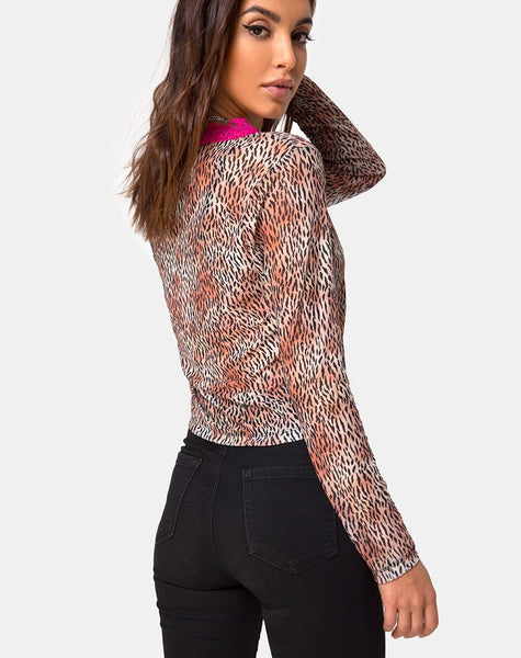 Moqui Top Mini Tiger Mesh with Violet Lace