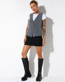 image of Moris Vest in Pinstripe Grey