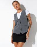 image of Moris Vest in Pinstripe Grey