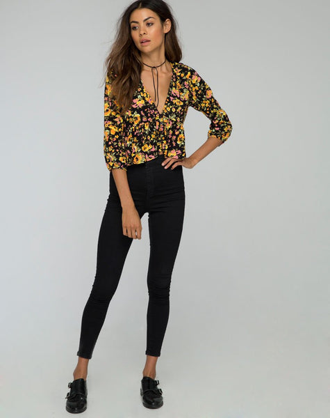 Mosca Plunge Top in Agatha Flower