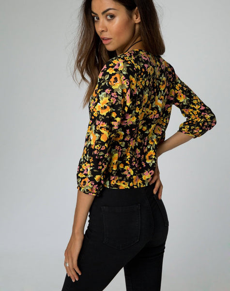 Mosca Plunge Top in Agatha Flower