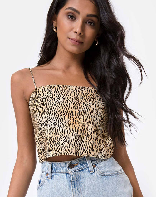 Mosley Crop Top in Mini Tiger Brown