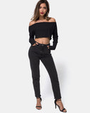 Moss Crop Jumper in Black Rib