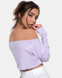 Moss Crop Jumper in Lilac Rib