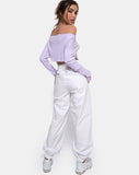 Moss Crop Jumper in Lilac Rib