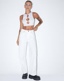 image of Danica Crop Top in Lycra White