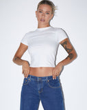 Image of Surtie Crop Top in Lycra White