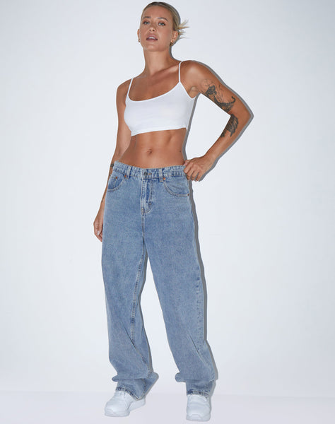 Image of Keenan Crop Top in Lycra White