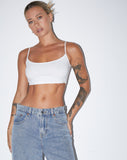 Image of Keenan Crop Top in Lycra White