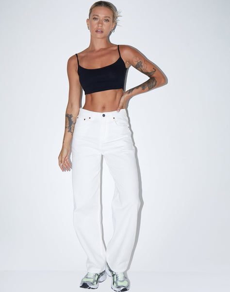 Image of Keenan Crop Top in Lycra Black