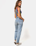 Mucell Crop Top in New Vertical Mixed Stripe