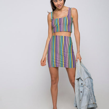 Kimmy Bodycon Skirt in New Stripe