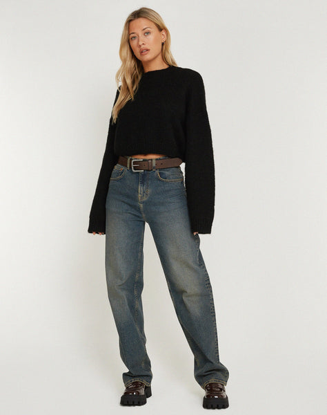 image of Munella Knitted Jumper in Black