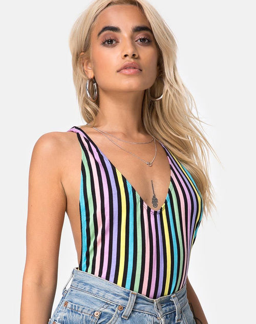 Lalung Plunge Bodice in New Stripe