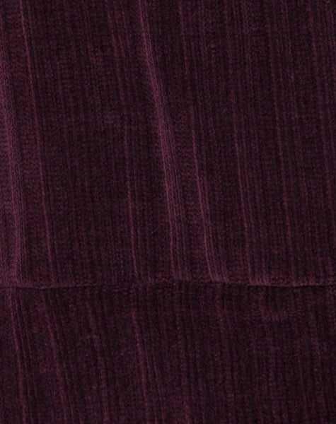 Neve Oversize Jumper Dress in Chenille Plum