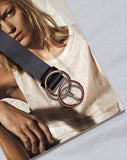 Image of Black Pu Belt with Golden O Ring Buckle