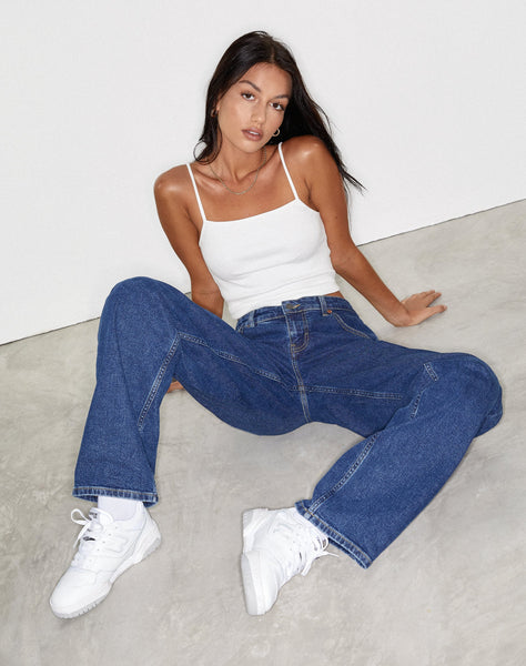 image of Low Rise Parallel Jeans in 90's Blue