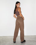 Image of Seam Parallel Jeans in Rich Brown