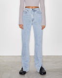 Image of Straight Leg Jeans in Light Wash Blue