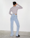 Image of Straight Leg Jeans in Light Wash Blue