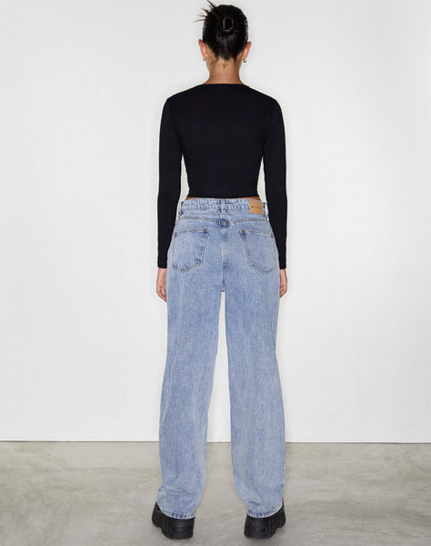 image of Rips Parallel Jean in Light Wash