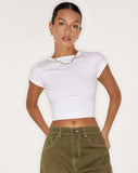 Image of Surtie Crop Top in Lycra White