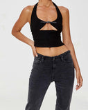 Image of Vicauci Cut Out Top in Black