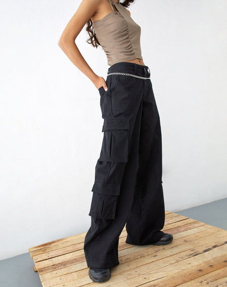 Candala Wide Leg Trouser in Black