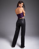 Image of Siau Crop Top in Slinky Glitter Dark Purple