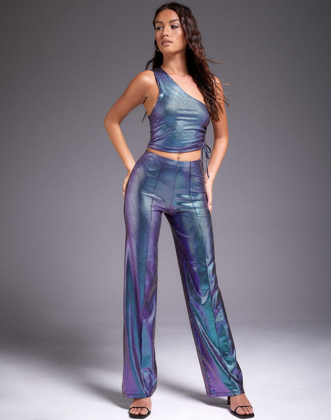 Image of Rutika Crop Top in Holographic Purple